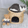 Maison en Rotin 2 Niveaux pour Chat – Lit & Griffoir 🐾 PawFectly