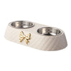 Gamelle Double Luxe Pipitao – Bols Inox avec Support Élégant Motif Nœud Papillon 🐾