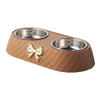 Gamelle Double Luxe Pipitao – Bols Inox avec Support Élégant Motif Nœud Papillon 🐾