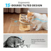 Gamelle 3 en 1 pour Chat – Bols Inclinés & Support Bois 🐾